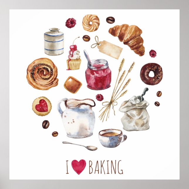 Póster Repostería con Acuarela (Frente)