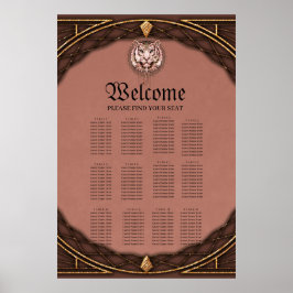 Póster Representación cautivadora y artística de un tigre