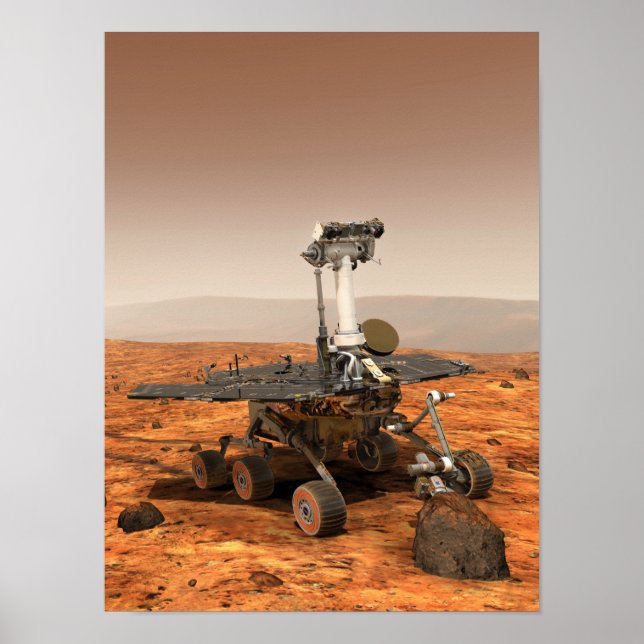 Póster Representación de artistas de Mars Rover (Frente)