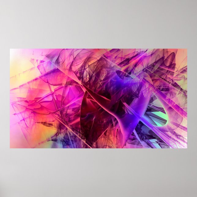 Póster Representación de refracción abstracta de vidrio (Frente)