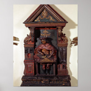 Póster Representación de St. Crispin en su banco de