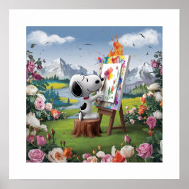 Póster Representación en 3D de una pintura de un artista 