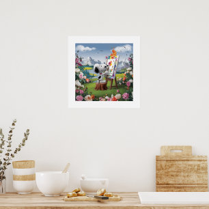 Póster Representación en 3D de una pintura de un artista