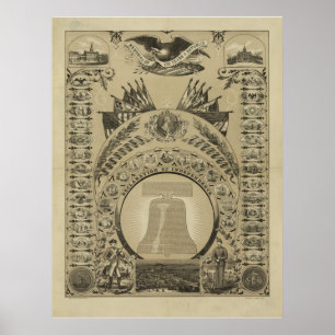 Póster Reproducción 1876 la Declaración de Independencia