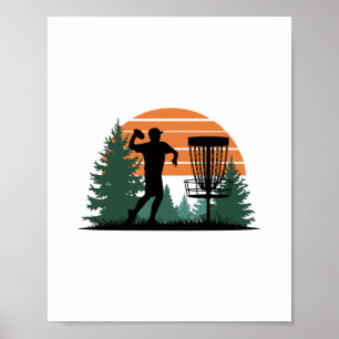 Póster Reproducción de disco de golf retro vintage