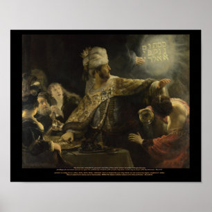 Póster Reproducción de lienzo gigante Rembrandt-Belshazza