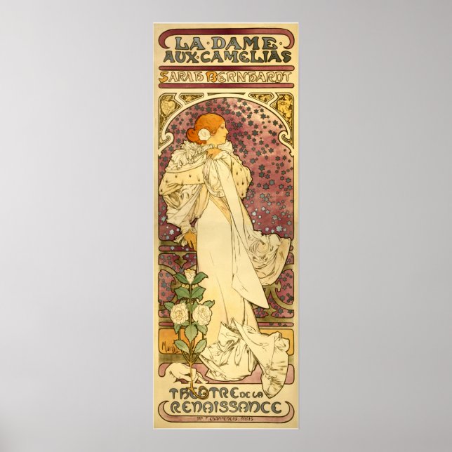 Póster Reproducción de Mucha Poster: La Dame aux Camélias (Frente)