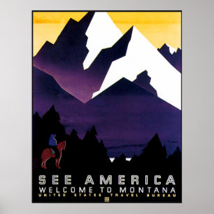 Póster Reproducción del poster de Montana del vintage