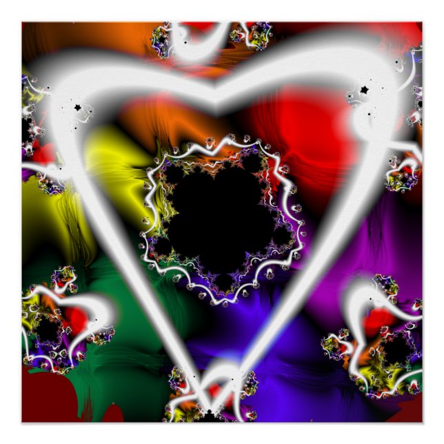 Póster Reproducir | Arte fractal arcoiris (Anverso)