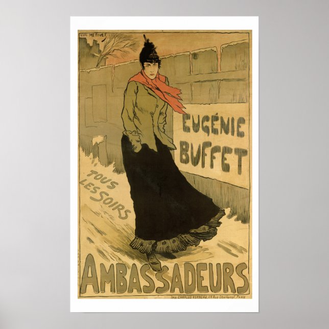 Póster Reproduction of a poster advertising 'Eugenie Buff (Frente)