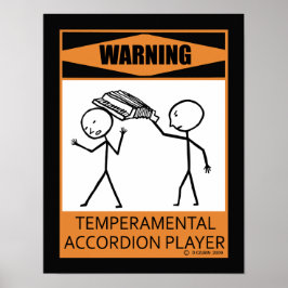 Póster Reproductor de acordeón de temperatura de adverten