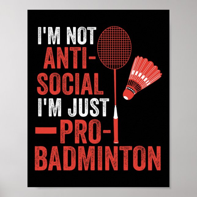 Póster Reproductor de Badminton 6 (Frente)