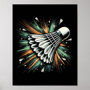 Póster Reproductor de Badminton de lanzadera dinámica