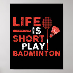 Póster Reproductor de Badminton lanzadera