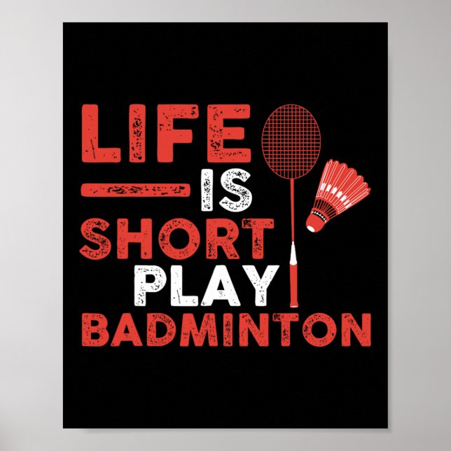 Póster Reproductor de Badminton lanzadera (Frente)