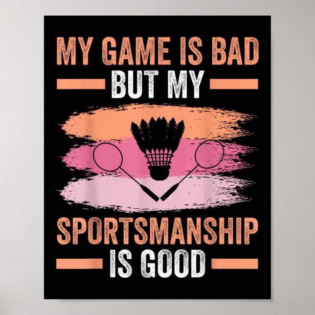 Póster Reproductor de Badminton lanzadera 7 (Frente)