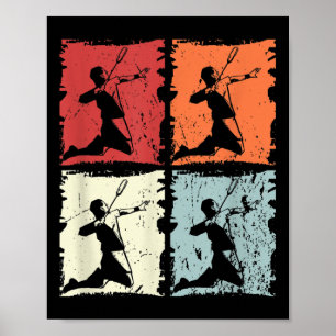 Póster Reproductor de Badminton Retro, lanzadera
