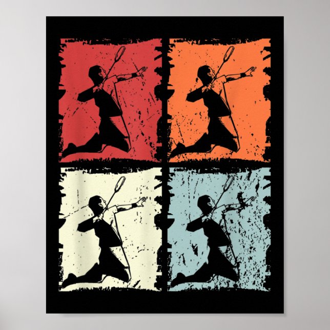 Póster Reproductor de Badminton Retro, lanzadera (Frente)