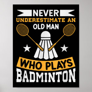 Póster Reproductor de Badminton Shuttle Racket