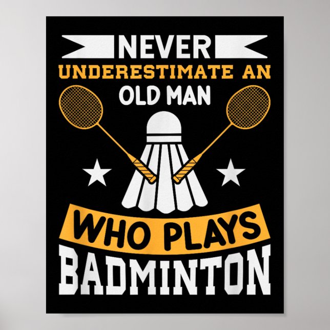 Póster Reproductor de Badminton Shuttle Racket (Frente)