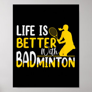 Póster Reproductor de Badminton Shuttle Racket Badminton 
