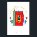 Póster Reproductor de Cassette | Poster de Pop Art de los<br><div class="desc">"La música no tiene fecha de caducidad", retro poster de los años 70 de los 80 del 60 - Minimalista jugador de cintas de cassette Walkman. Se ve fabuloso en un marco negro. Sígueme en Instagram o Facebook o suscríbase para actualizaciones en TakaraBeech.com ... Me encantaría conectarme contigo. Comparte tu...</div>