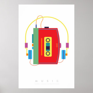 Póster Reproductor de Cassette | Poster de Pop Art de los