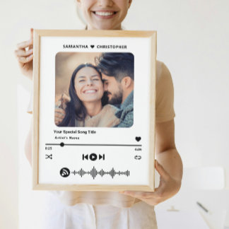 Póster Reproductor de música con estilo de foto de canció