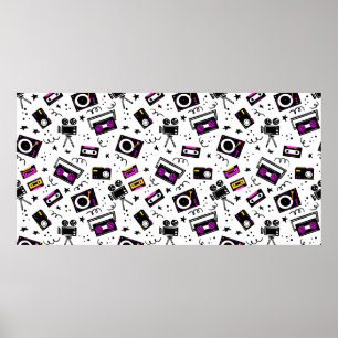Póster Reproductor de música, grabadora de cinta, videocá