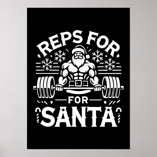 Póster Reps para Santa - Navidades divertidos Fitness (Frente)