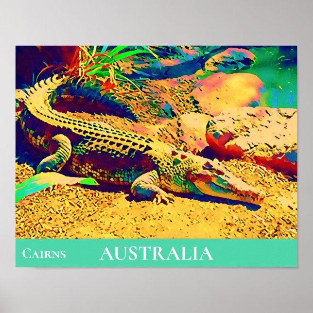 Póster Reptil de cocodrilos Tropical Queensland Australia (Frente)