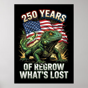 Póster Reptil Resiliente América 250 Años