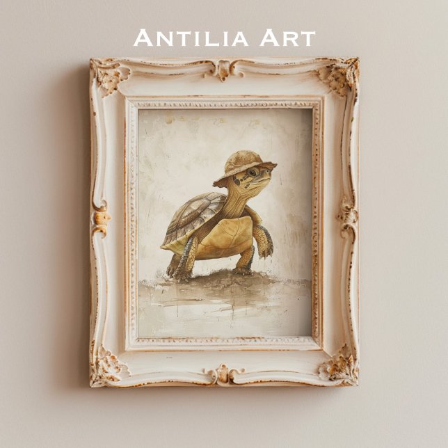 Póster Reptile de tortuga retrato pintado de tortuga vint (Subido por el creador)