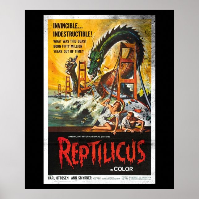 Póster Reptilicus Monster Vintage Movie (Frente)