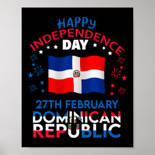 Póster República 180 Día de la Independencia Bandera Domi