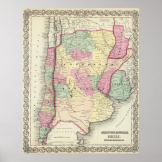 Póster República Argentina, Chile, Uruguay y Paraguay