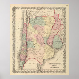Póster República Argentina, Chile, Uruguay y Paraguay