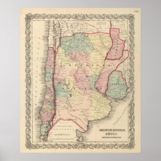 Póster República Argentina, Chile, Uruguay y Paraguay