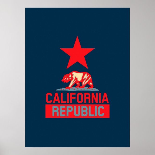 Póster República de California al estilo de esperanza urb (Frente)
