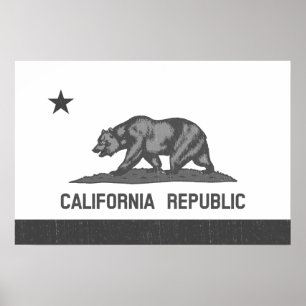 Póster República de California (Negro)