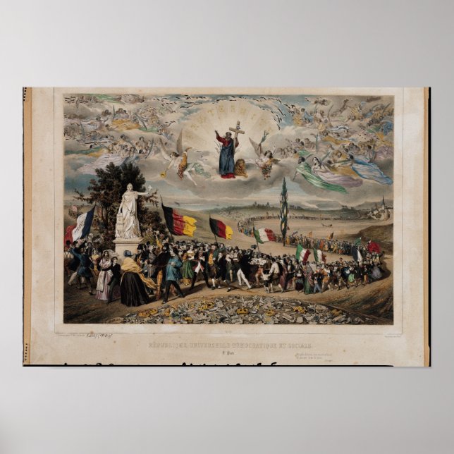 Póster República Democrática y Social Universal, 1848 (Frente)