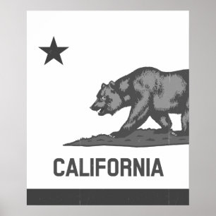 Póster República parcial de California (Negro)