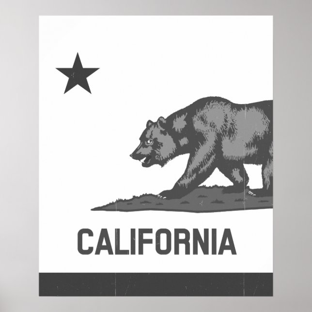Póster República parcial de California (Negro) (Frente)