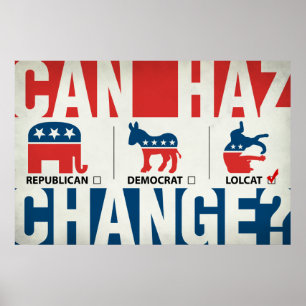 Póster Republicano, demócrata, LolCat