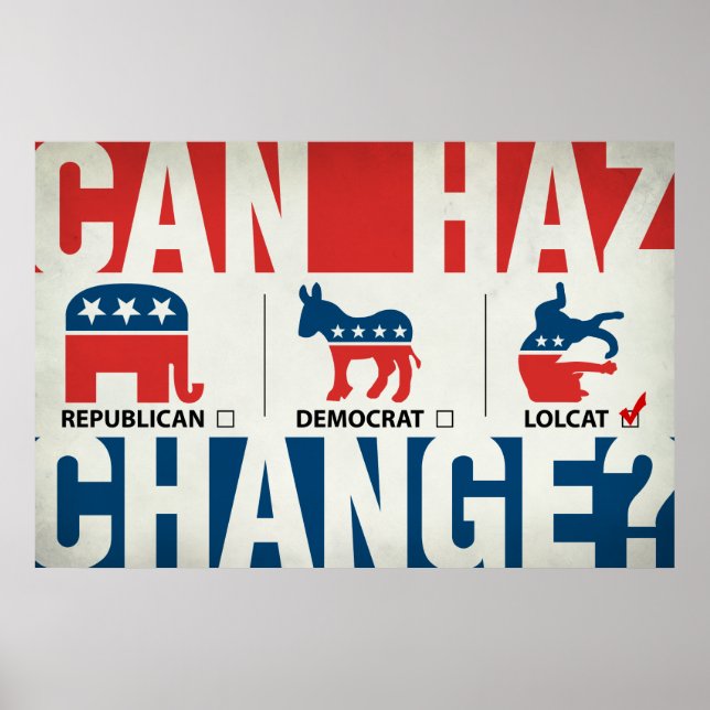Póster Republicano, demócrata, LolCat (Frente)