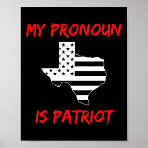 Póster Republicano divertido de Texas mi pronombre es pat