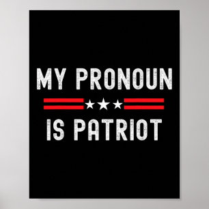 Póster Republicano Divertido Mi Pronombre Es Conservador 