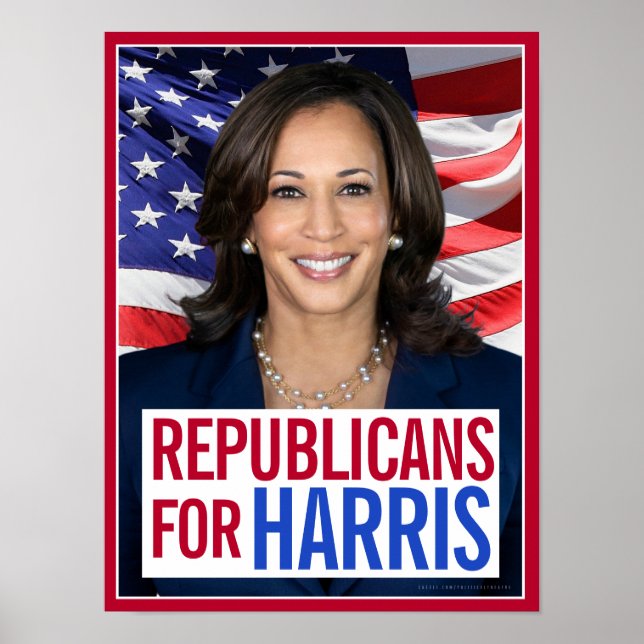 Póster Republicanos por foto del presidente de Kamala Har (Frente)