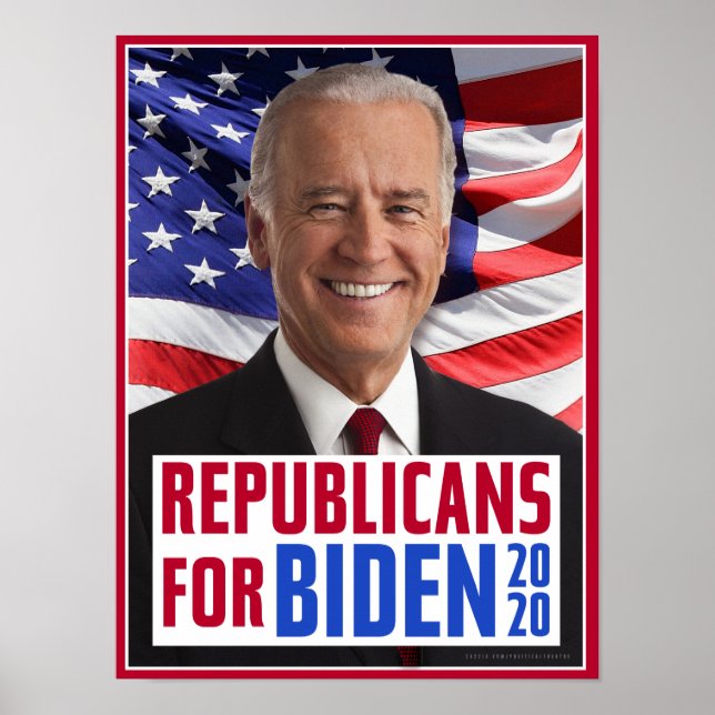 Póster Republicanos por Joe Biden 2020 Presidente de Esta (Frente)