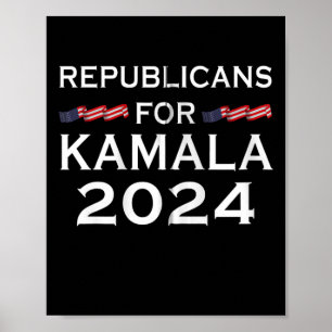Póster Republicanos Por Kamala Harris W Waltz 2024 Zip Ho